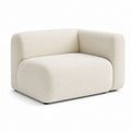 Fauteuil lounge arrondi beige en polyester bouclette 100 x 85 x 70 cm