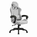 Chaise de bureau ergonomique gris clair en polyester avec appui-tête 65 x 65 x 114-124 cm