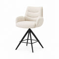 Tabouret de bar pivotant crème en polyester avec structure en acier 57 x 56 x 105 cm